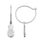 Lc Lauren Conrad Pineapple Nickel Free Hoop Drop Earrings, Women's, Silver