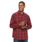 Men's Columbia Hardy Ridge Plaid Stretch Button-down Shirt, Size: Large, Med Red