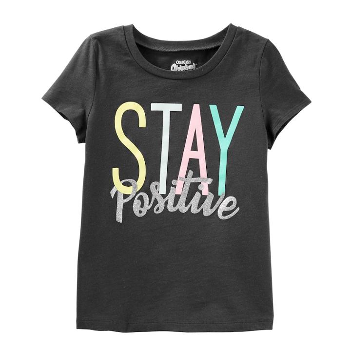 Girls 4-8 Oshkosh B'gosh&reg; Stay Positive Tee, Size: 6-6x, Grey