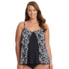 Plus Size Upstream Flounce Underwire Tankini Top, Women's, Size: 24 W, Oxford