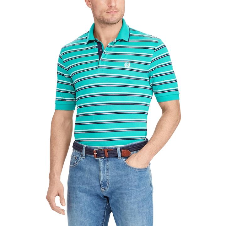 Big & Tall Chaps Classic-fit Striped Mesh Polo, Men's, Size: L Tall, Green