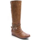 Kisses By 2 Lips Too Too Spunky Women's Knee-high Wedge Boots, Girl's, Size: Medium (6), Lt Brown