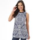 Petite Apt. 9&reg; Printed Swing Tank, Women's, Size: Xl Petite, Navy White