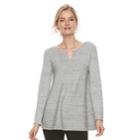 Women's Dana Buchman Ribbed Tunic Sweater, Size: Medium, Med Grey