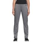 Women's Adidas Designed 2 Move Striped Performance Pants, Size: Large, Dark Grey