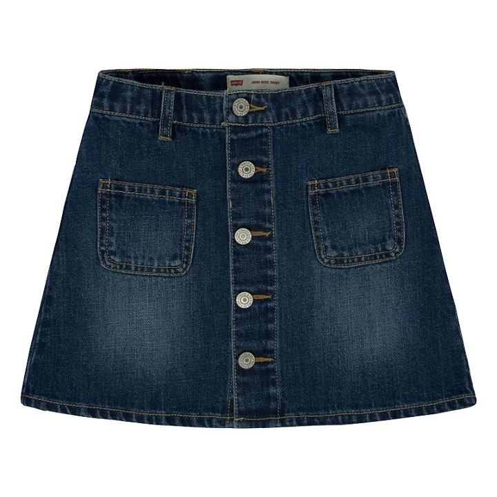 Girls 7-16 Levi's Button Front Jean Skirt, Girl's, Size: 10, Med Blue