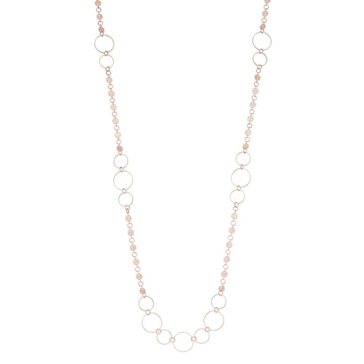 Circle Link & Disc Long Necklace, Women's, Light Pink