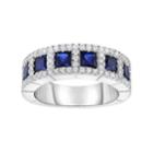 Sterling Silver Lab-created Sapphire & Cubic Zirconia Ring, Women's, Size: 7, Blue