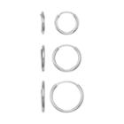 Primrose Sterling Silver Endless Hoop Earring Set, Women's