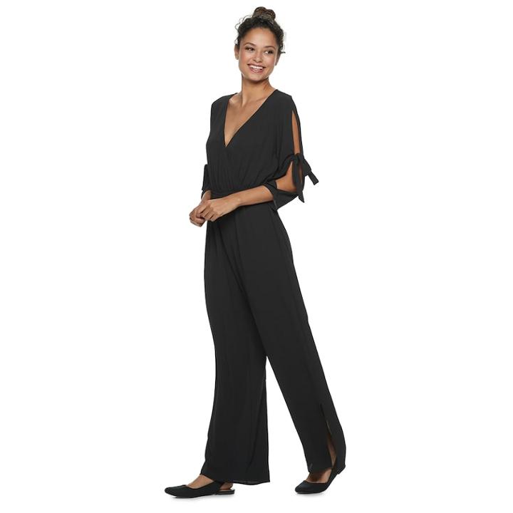 Juniors' Speechless Tie Sleeve Jumpsuit, Teens, Size: Xs, Oxford