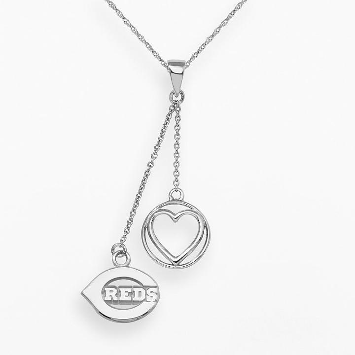 Logoart Cincinnati Reds Beloved Sterling Silver Linear Pendant, Women's, Size: 18, Grey