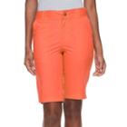 Women's Caribbean Joe Twill Skimmer Capris, Size: 12, Lt Orange
