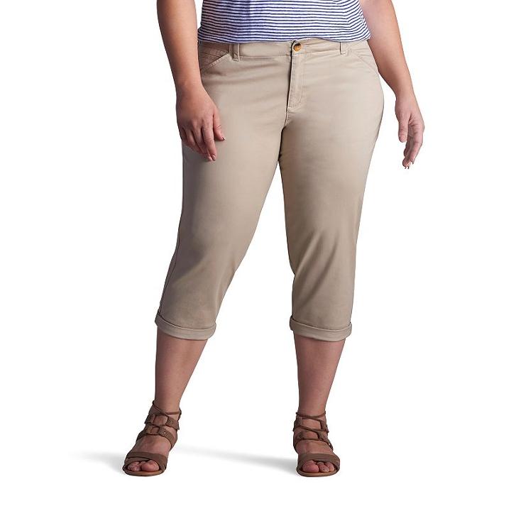Plus Size Lee Chino Crop Pants, Women's, Size: 25 - Regular, Lt Brown