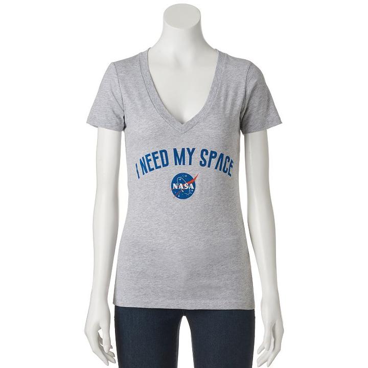 Juniors' Nasa I Need My Space Graphic Tee, Girl's, Size: Medium, Grey (charcoal)