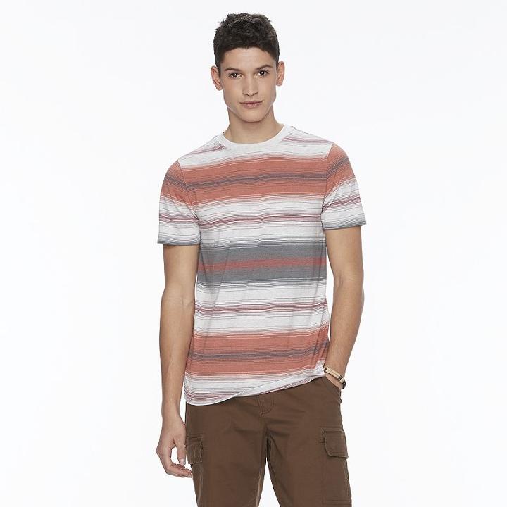 Men's Urban Pipeline&reg; Striped Crewneck Tee, Size: Small, Red