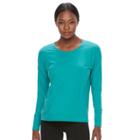 Petite Tek Gear&reg; Cross Back Long Sleeve Top, Women's, Size: Xl Petite, Turquoise/blue (turq/aqua)