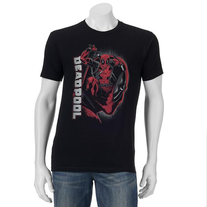 Men's Marvel Deadpool Graphic Tee, Size: Xxl, Black