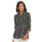 Women's Croft & Barrow&reg; Print Popover Shirt, Size: Large, Oxford