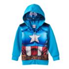 Boys 4-7 Marvel Captain America Eye Mask Hoodie, Boy's, Size: 7, Blue