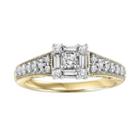 Cherish Always Round-cut Diamond Engagement Ring In 10k Gold Two Tone (1/2 Ct. T.w.), Women's, Size: 7.50, White