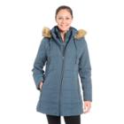 Women's Fleet Street Faux-fur Hooded Jacket, Size: Large, Turquoise/blue (turq/aqua)