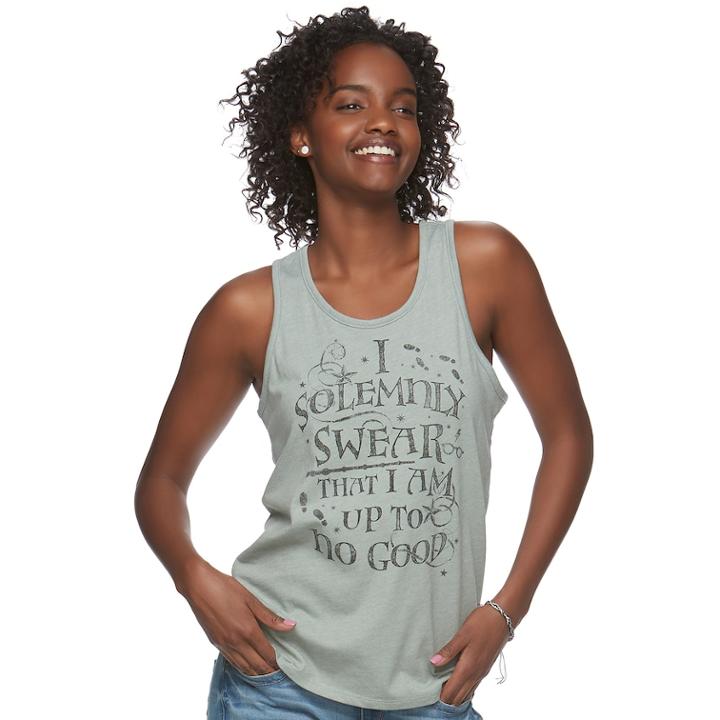 Juniors' Harry Potter I Solemnly Swear Graphic Tank, Teens, Size: Large, Brt Green
