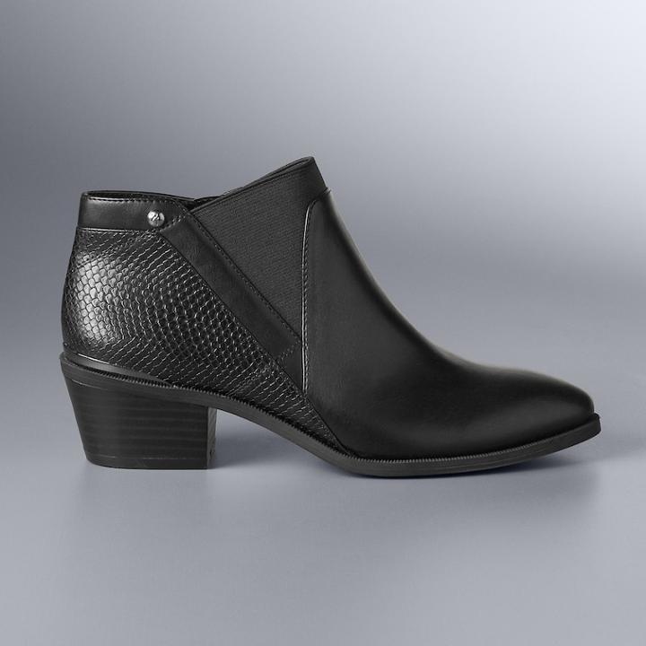 Simply Vera Vera Wang Skylark Women's Ankle Boots, Size: 7, Black