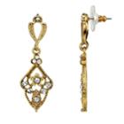Downton Abbey Simulated Crystal Drop Earrings, Women's, White