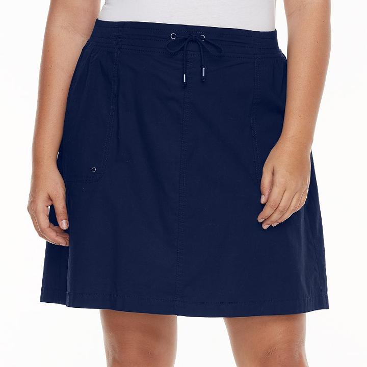 Plus Size Croft & Barrow&reg; Utility Skort, Women's, Size: 24 W, Blue (navy)