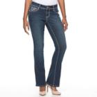 Women's Apt. 9&reg; Contrast Embellished Bootcut Jeans, Size: 8, Black