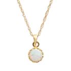 Tiara 14k Gold Over Silver Lab-created Opal Crown Pendant, Women's, Size: 18, White