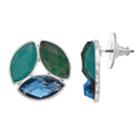 Dana Buchman Blue & Green Button Stud Earrings, Women's