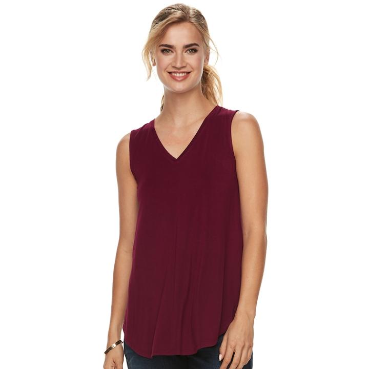 Women's Apt. 9&reg; Tunic Tank, Size: Large, Dark Red