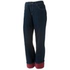 Dickies Flannel-lined Straight-leg Jeans, Women's, Size: 14 T/l, Blue