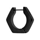 Black Ion-plated Stainless Steel Hoop - Single Earring, Men's