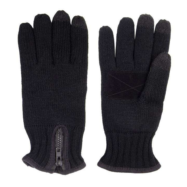 Men's Levi's&reg; Heathered Knit Gloves With Zipper, Size: Xl, Black