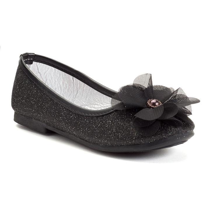Rugged Bear Girls' Shine Ballet Flats, Girl's, Size: 3, Black