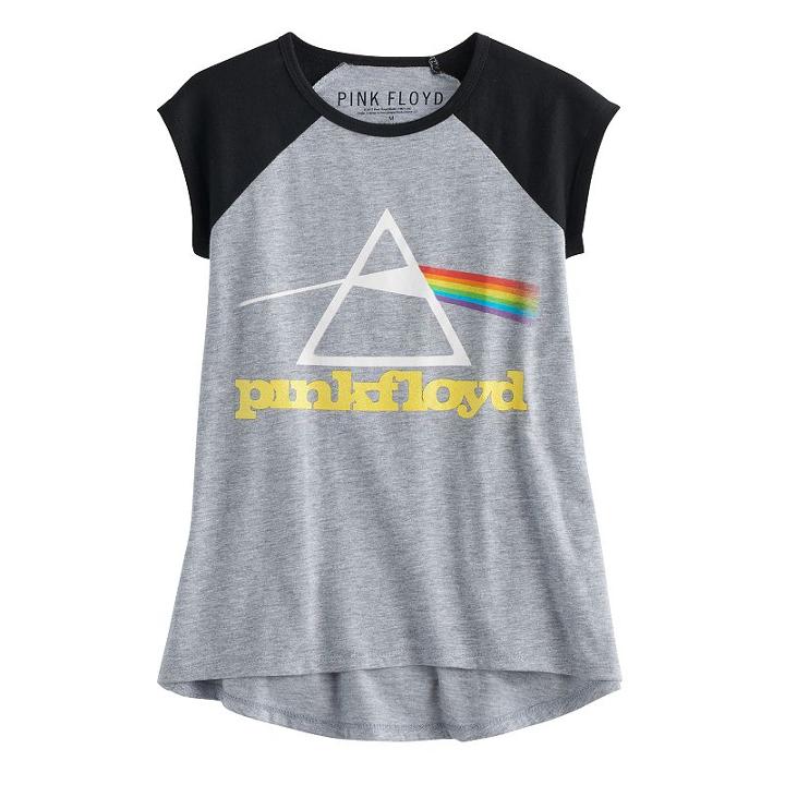 Girls 7-16 Pink Floyd Colorblock Graphic Tee, Size: Medium, Dark Grey