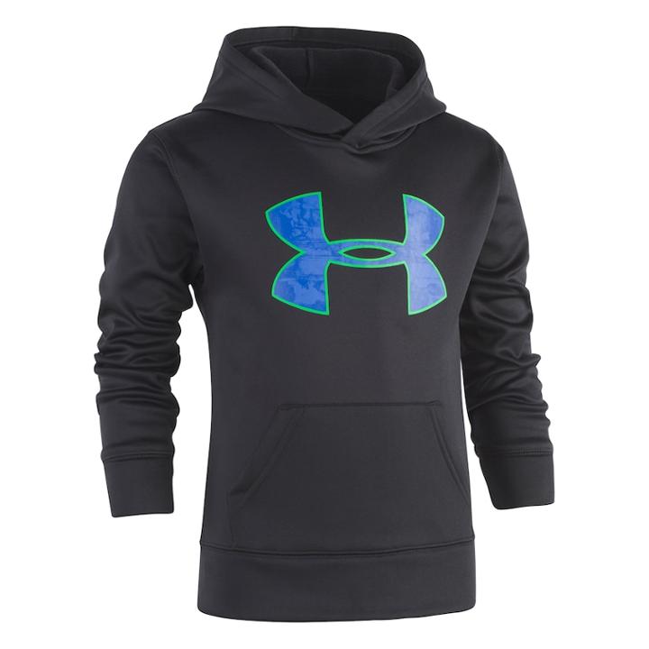 Boys 4-7 Under Armour Abstract Logo Pullover Hoodie, Size: 6, Black