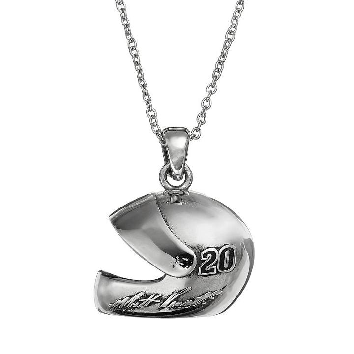 Insignia Collection Nascar Matt Kenseth 20 Stainless Steel Helmet Pendant Necklace, Women's, Size: 18, Grey