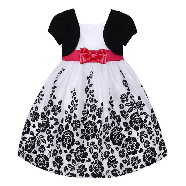 Girls Plus Size American Princess Mock Bolero Floral Dress, Girl's, Size: 14 1/2, White