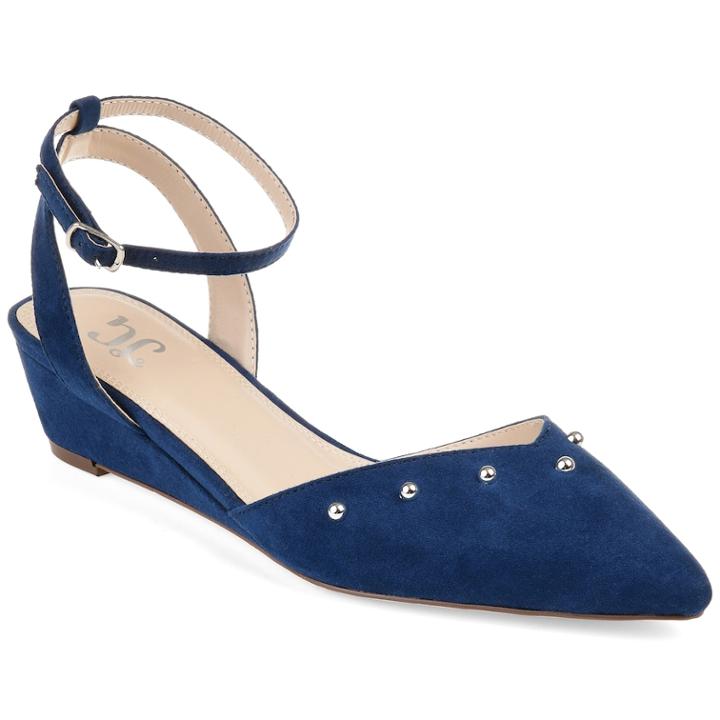 Journee Collection Journee Collection Aticus Women's Wedges, Size: 5.5 Med, Blue (navy)