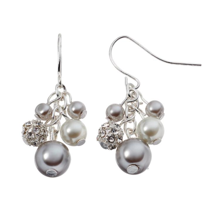 Chaps Cluster Drop Earrings, Women's, Grey