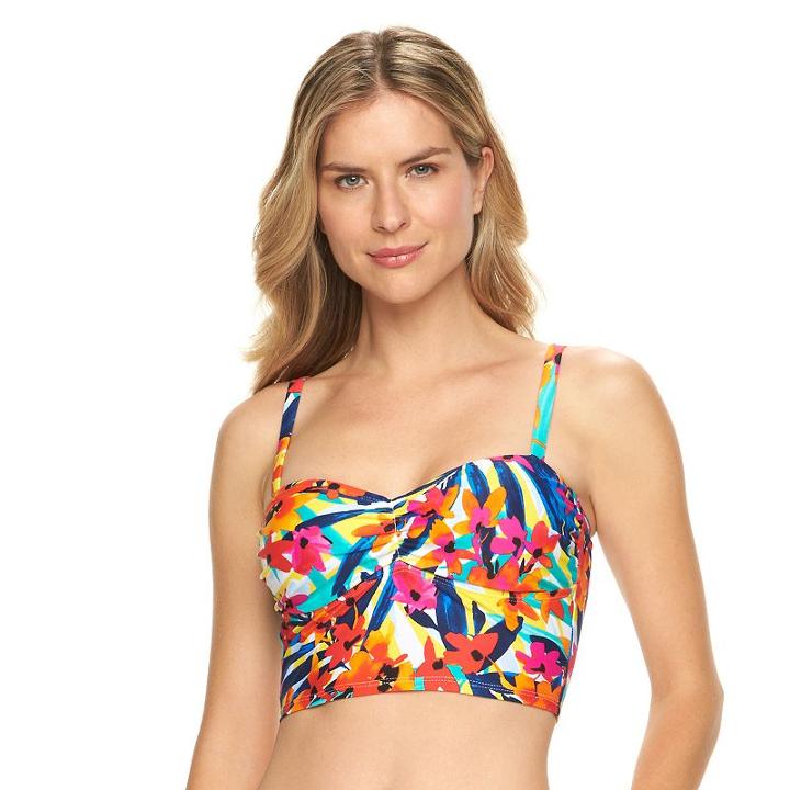 Women's Chaps Push-up Floral Midkini Top, Size: 16, Ovrfl Oth