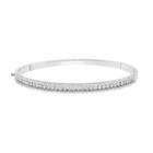 1 Carat T.w. Diamond Sterling Silver Bangle Bracelet, Women's, White