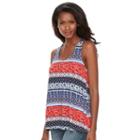 Kate And Sam, Women's Bandana Print Halter Tank, Size: Small, Med Red