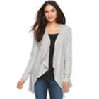 Women's Juicy Couture Mixed-media Draped Cardigan, Size: Large, Light Grey