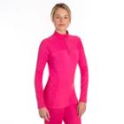 Women's Snow Angel Luxe Lace Quarter-zip Top, Size: Regular, Brt Pink