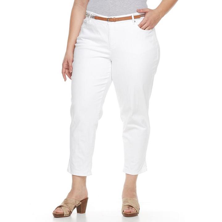 Plus Size Gloria Vanderbilt Stefania Slim Ankle Jeans, Women's, Size: 16 W, White