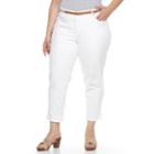 Plus Size Gloria Vanderbilt Stefania Slim Ankle Jeans, Women's, Size: 16 W, White